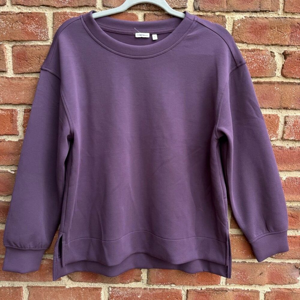 24/7 By Soma $99 Modern Modal Crewneck Sweatshirt Scuba Stretch purple Womens S